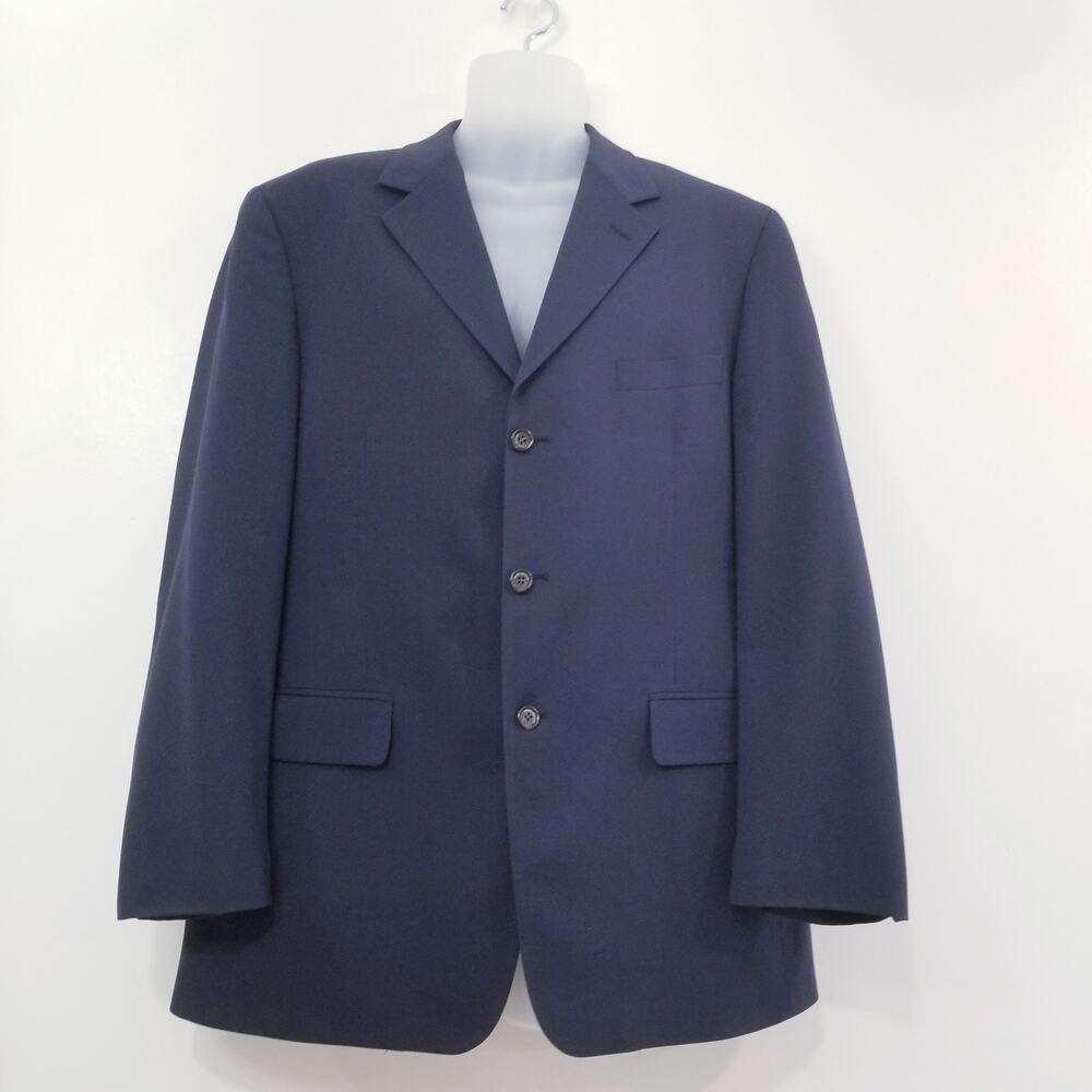 Brooks Brothers Men size 41R 100% Worsted Wool Blazer Blue